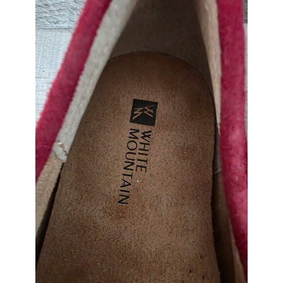 White Mountain Womens Skipper Red Suede Driving Penny Loafers Size 9 - Picture 4 of 5